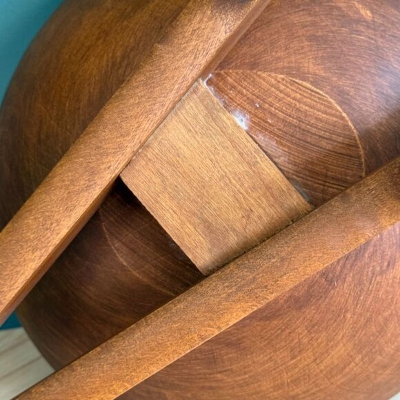 Vintage Wooden Wheelbarrow Fruit/Nut Bowl Table Centerpiece MCM Cabin Core - Picture 5 of 10